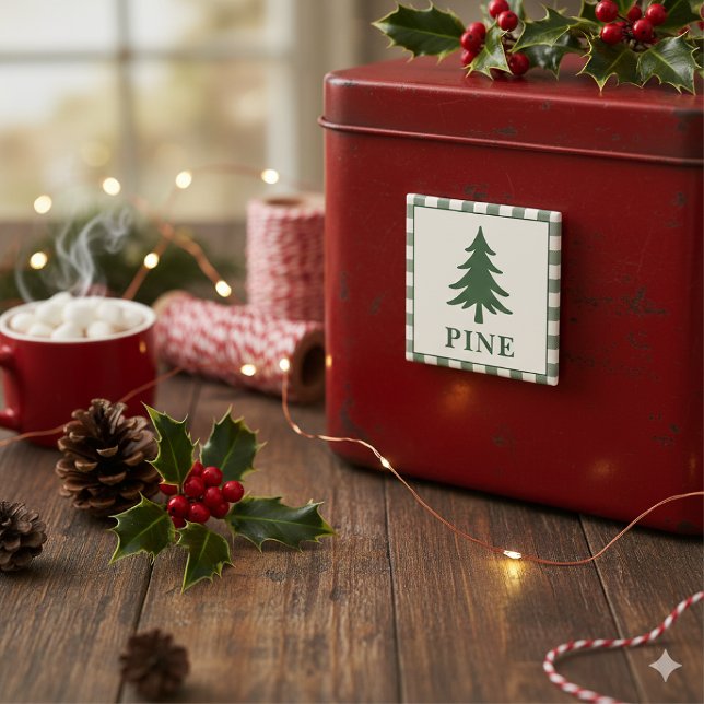Aimant de Noël en forme de pin sylvestre vert rust (Créateur téléchargé)