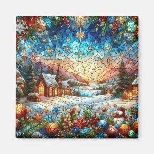 Aimant de Noël en verre tendu
