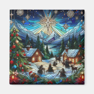 Aimant de Noël en verre tendu