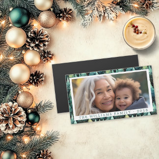 Aimant de Noël familial en bois rustique pour phot