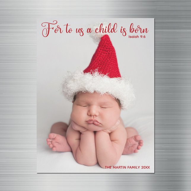 Aimant de Noël pour bébé chrétien avec photo (Créateur téléchargé)
