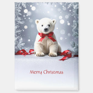 Aimant de Noël pour les vacances de l'ours polaire