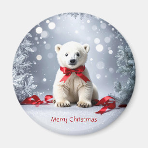 Aimant de Noël pour les vacances de l'ours polaire