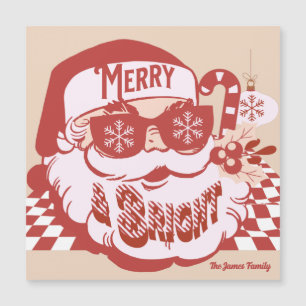 Aimant de Noël rétro Santa Merry Bright Groovy