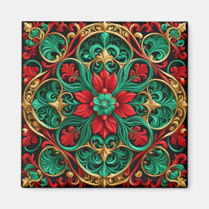 Aimant de Noël rouge vert décoratif