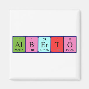 Aimant de nom de table périodique Alberto