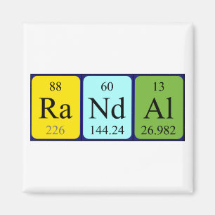 Aimant de nom de table périodique aléatoire