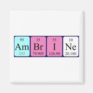 Aimant de nom de table périodique Ambrine