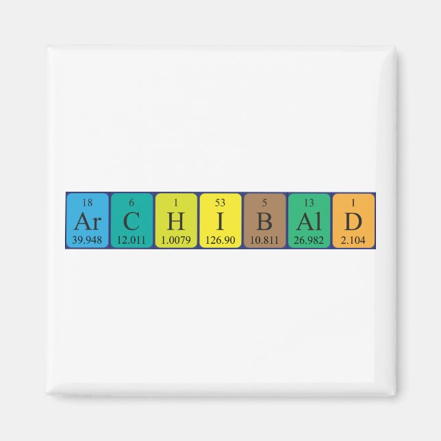 Aimant de nom de table périodique Archibald (Devant)