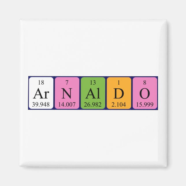 Aimant de nom de table périodique Arnaldo (Devant)