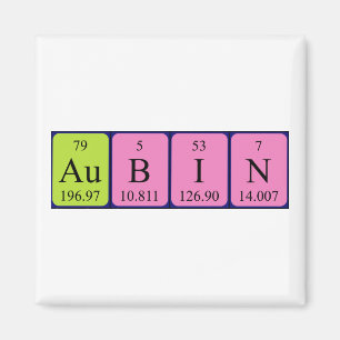 Aimant de nom de table périodique Aubin