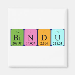 aimant de nom de table périodique bindu