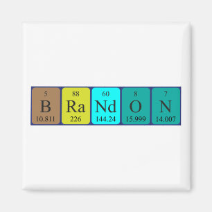 aimant de nom de table périodique Brandon