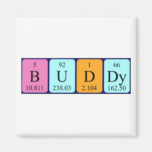 aimant de nom de table périodique Buddy