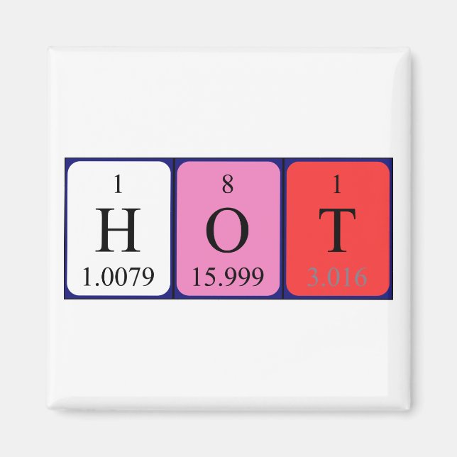 aimant de nom de table périodique chaud (Devant)