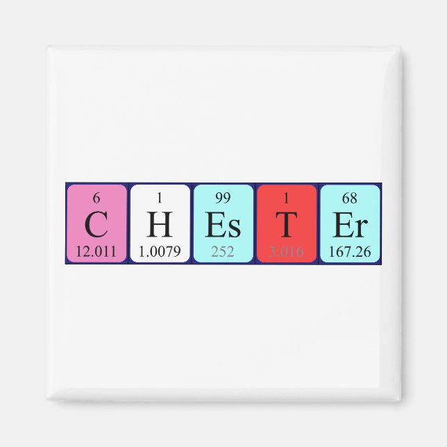 aimant de nom de table périodique Chester (Devant)