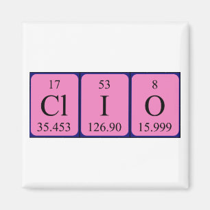 Aimant de nom de table périodique clio