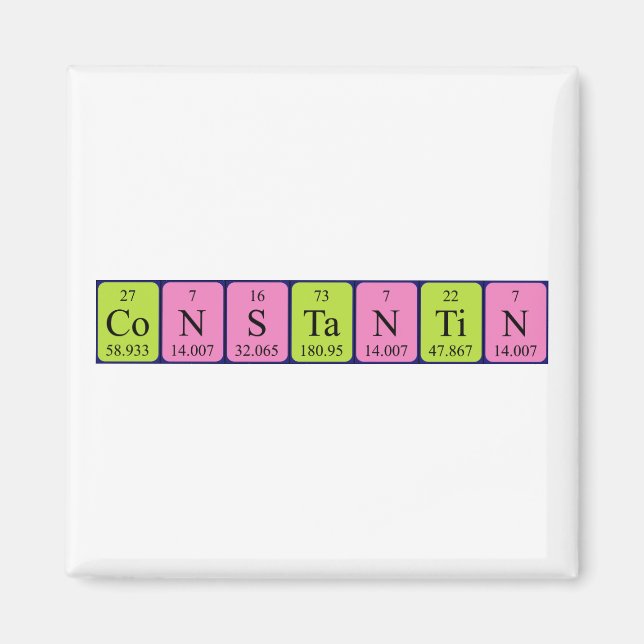 Aimant de nom de table périodique Constantin (Devant)