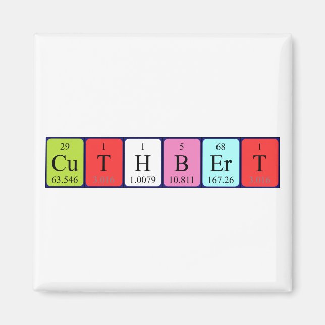 aimant de nom de table périodique Cuthbert (Devant)