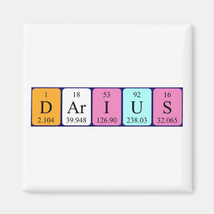 aimant de nom de table périodique Darius