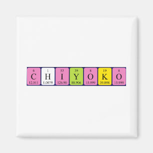Aimant de nom de table périodique de Chiyoko