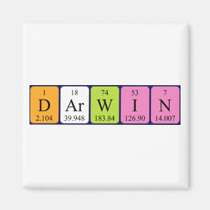 Aimant de nom de table périodique de Darwin
