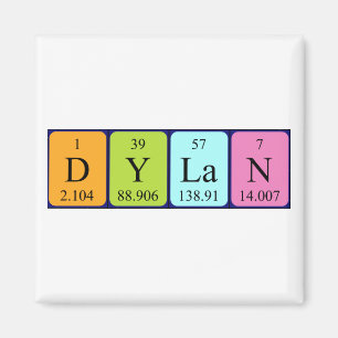 Aimant de nom de table périodique de Dylan
