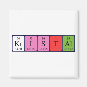 Aimant de nom de table périodique de Kristal