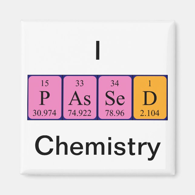 Aimant de nom de table périodique de la chimie pas (Devant)