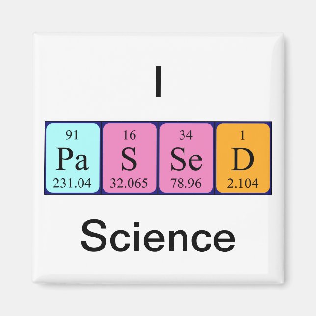 Aimant de nom de table périodique de la science pa (Devant)
