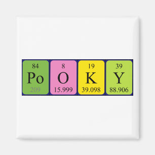 Aimant de nom de table périodique de la validation