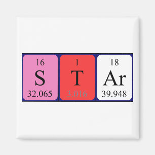 aimant de nom de table périodique de l'étoile