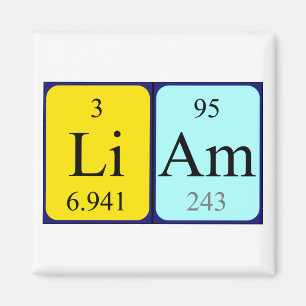 Aimant de nom de table périodique de Liam