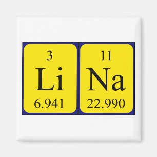 Aimant de nom de table périodique de Lina