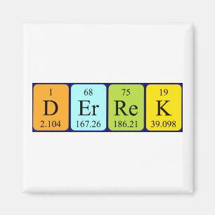 Aimant de nom de table périodique Derrek