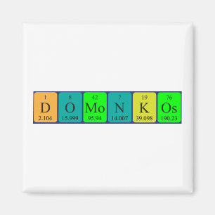 aimant de nom de table périodique Domonkos