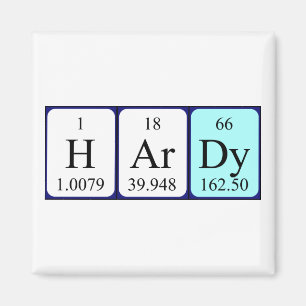 aimant de nom de table périodique dur