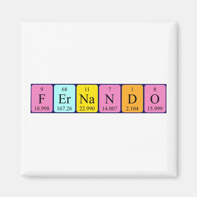 Aimant de nom de table périodique Fernando (Devant)