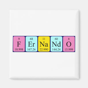 Aimant de nom de table périodique Fernando