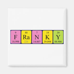 Aimant de nom de table périodique franc