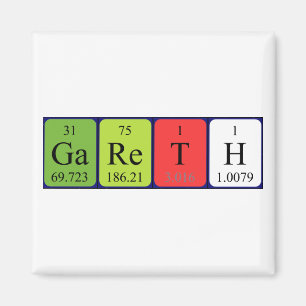 Aimant de nom de table périodique Gareth