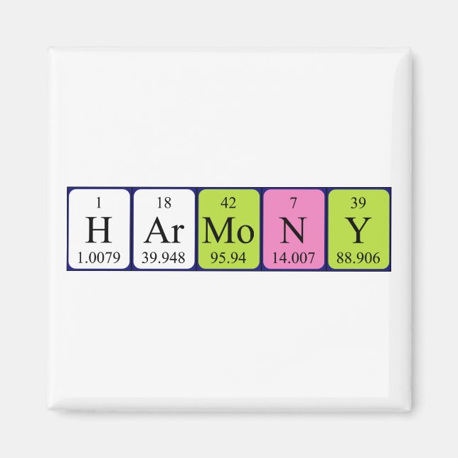 Aimant de nom de table périodique Harmony (Devant)