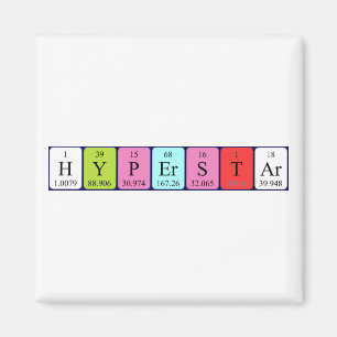 aimant de nom de table périodique Hyperstar