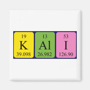 Aimant de nom de table périodique Kali