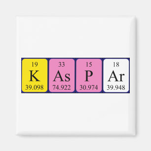 Aimant de nom de table périodique Kaspar
