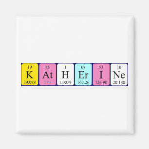 Aimant de nom de table périodique Katherine