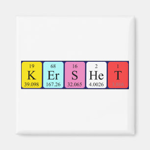 aimant de nom de table périodique Kershet
