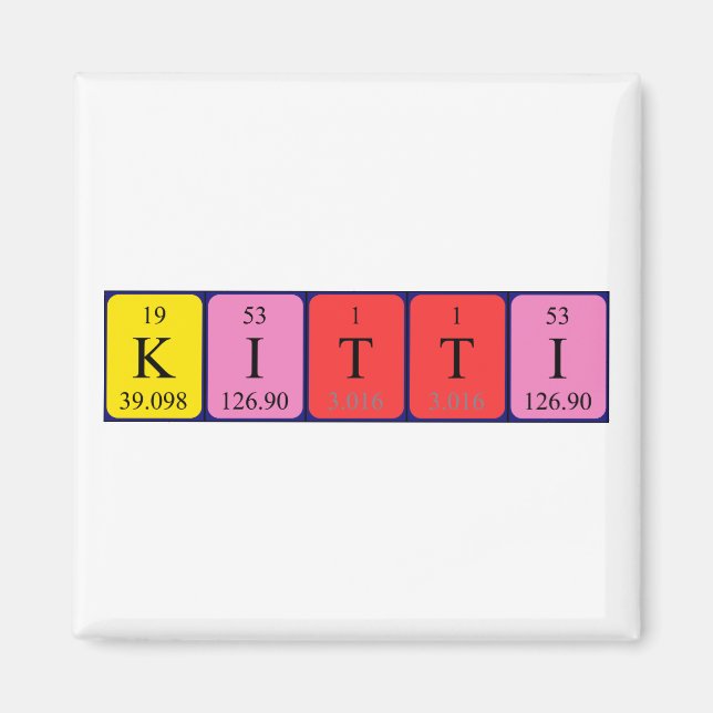 aimant de nom de table périodique Kitti (Devant)