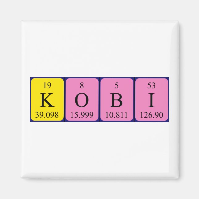 aimant de nom de table périodique Kobi (Devant)