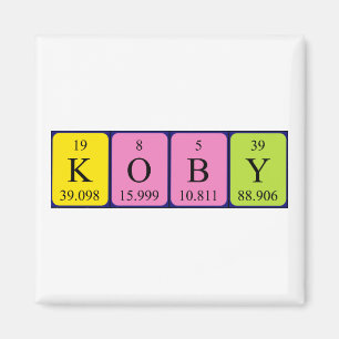 Aimant de nom de table périodique Koby